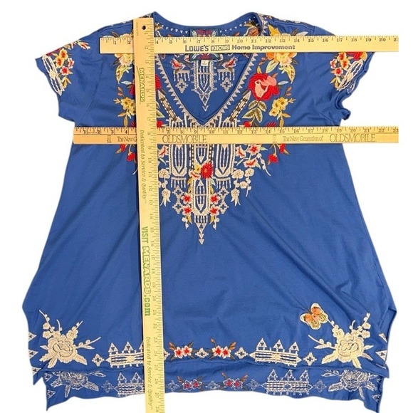 Johnny Was IZORA Knit Drape Embroidered Cotton Top Sz S Boho Festival - Picture 8 of 9